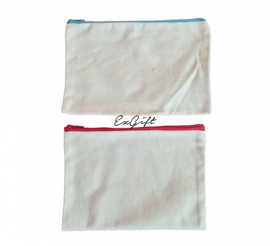 Canvas Zip Pouch (Ready Stock no print)